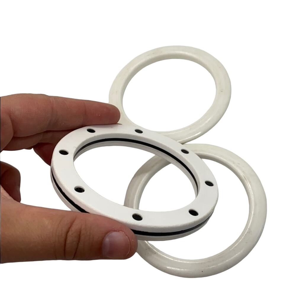 Vintage three white plastic bangles